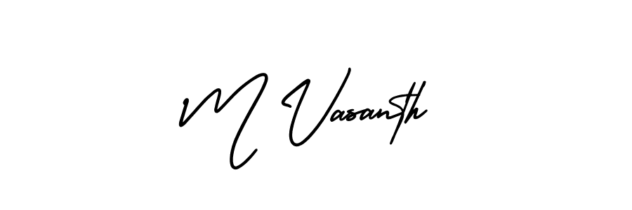 Also You can easily find your signature by using the search form. We will create M Vasanth name handwritten signature images for you free of cost using AmerikaSignatureDemo-Regular sign style. M Vasanth signature style 3 images and pictures png