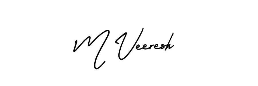 The best way (AmerikaSignatureDemo-Regular) to make a short signature is to pick only two or three words in your name. The name M Veeresh include a total of six letters. For converting this name. M Veeresh signature style 3 images and pictures png