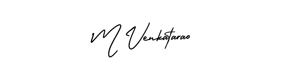 This is the best signature style for the M Venkatarao name. Also you like these signature font (AmerikaSignatureDemo-Regular). Mix name signature. M Venkatarao signature style 3 images and pictures png
