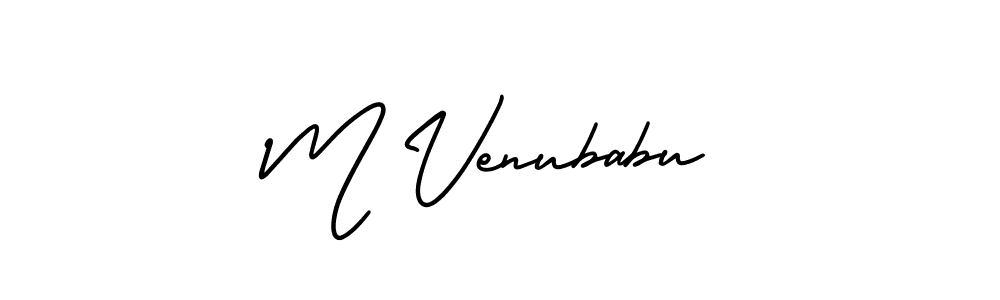 How to make M Venubabu name signature. Use AmerikaSignatureDemo-Regular style for creating short signs online. This is the latest handwritten sign. M Venubabu signature style 3 images and pictures png