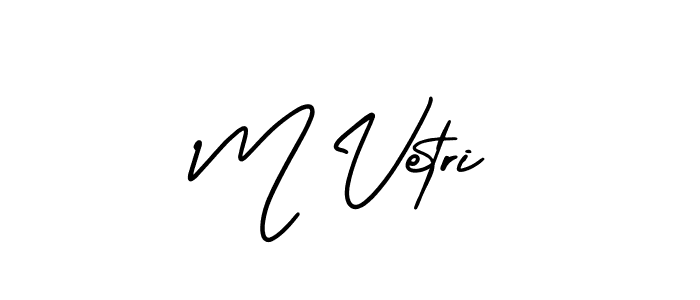 M Vetri stylish signature style. Best Handwritten Sign (AmerikaSignatureDemo-Regular) for my name. Handwritten Signature Collection Ideas for my name M Vetri. M Vetri signature style 3 images and pictures png
