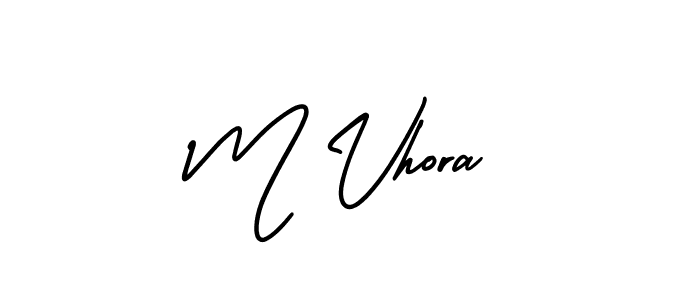 Similarly AmerikaSignatureDemo-Regular is the best handwritten signature design. Signature creator online .You can use it as an online autograph creator for name M Vhora. M Vhora signature style 3 images and pictures png