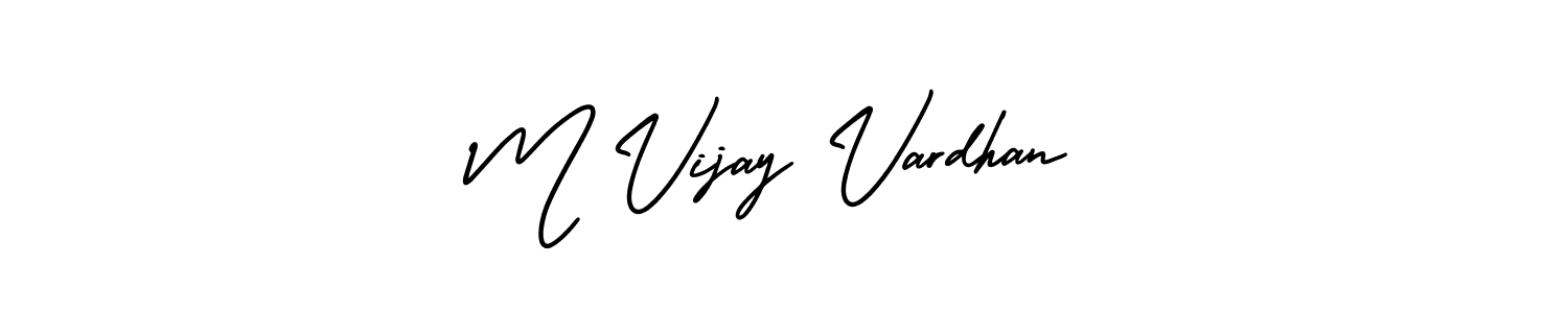 Use a signature maker to create a handwritten signature online. With this signature software, you can design (AmerikaSignatureDemo-Regular) your own signature for name M Vijay Vardhan. M Vijay Vardhan signature style 3 images and pictures png