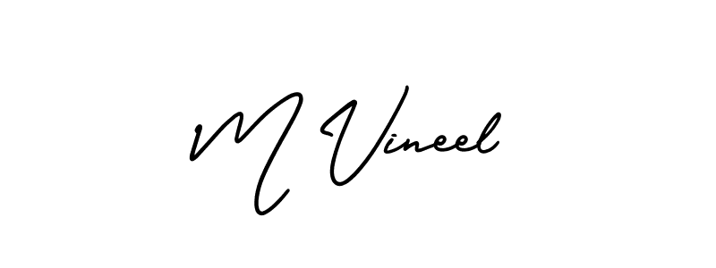 Create a beautiful signature design for name M Vineel. With this signature (AmerikaSignatureDemo-Regular) fonts, you can make a handwritten signature for free. M Vineel signature style 3 images and pictures png