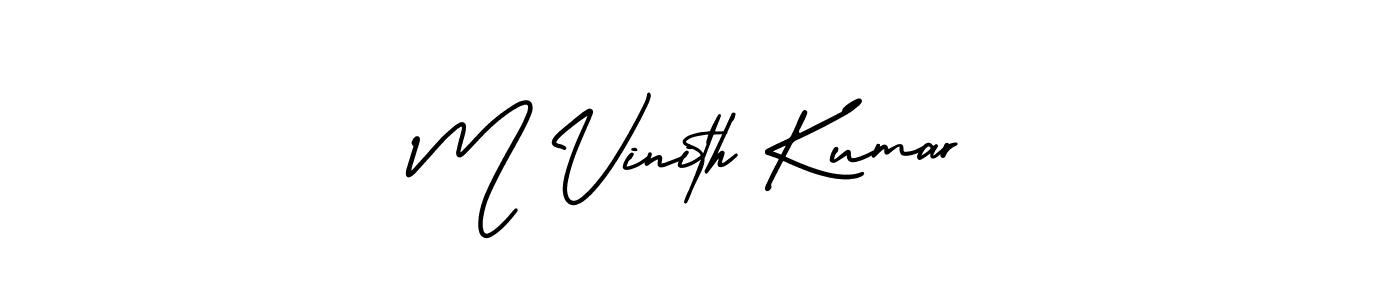 Also You can easily find your signature by using the search form. We will create M Vinith Kumar name handwritten signature images for you free of cost using AmerikaSignatureDemo-Regular sign style. M Vinith Kumar signature style 3 images and pictures png