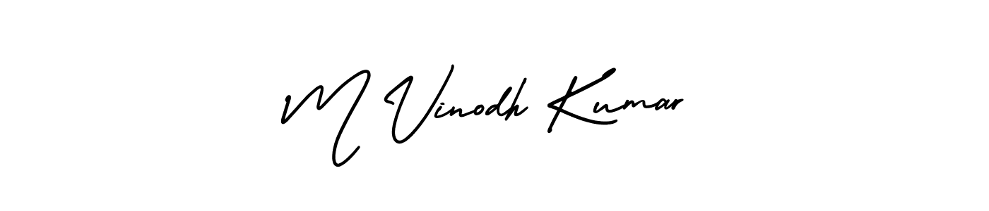 Create a beautiful signature design for name M Vinodh Kumar. With this signature (AmerikaSignatureDemo-Regular) fonts, you can make a handwritten signature for free. M Vinodh Kumar signature style 3 images and pictures png