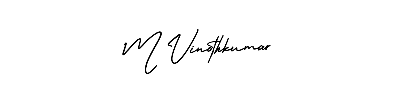 Use a signature maker to create a handwritten signature online. With this signature software, you can design (AmerikaSignatureDemo-Regular) your own signature for name M Vinothkumar. M Vinothkumar signature style 3 images and pictures png