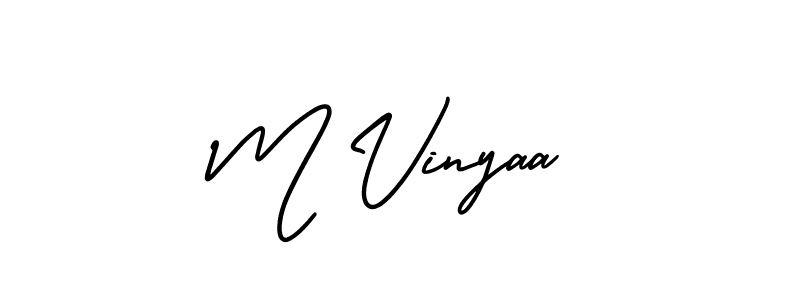 M Vinyaa stylish signature style. Best Handwritten Sign (AmerikaSignatureDemo-Regular) for my name. Handwritten Signature Collection Ideas for my name M Vinyaa. M Vinyaa signature style 3 images and pictures png