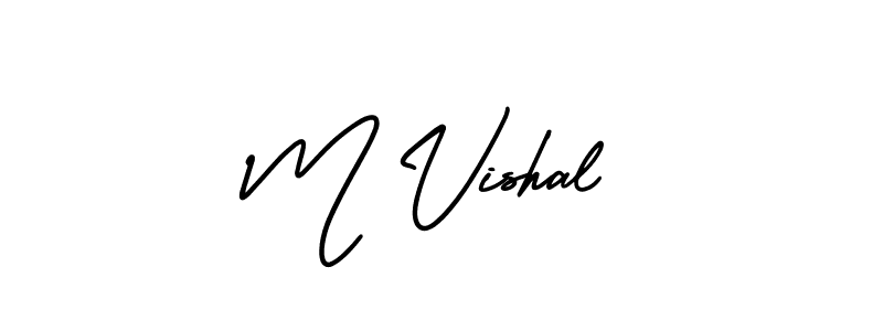 Similarly AmerikaSignatureDemo-Regular is the best handwritten signature design. Signature creator online .You can use it as an online autograph creator for name M Vishal. M Vishal signature style 3 images and pictures png