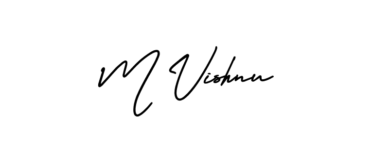 Use a signature maker to create a handwritten signature online. With this signature software, you can design (AmerikaSignatureDemo-Regular) your own signature for name M Vishnu. M Vishnu signature style 3 images and pictures png