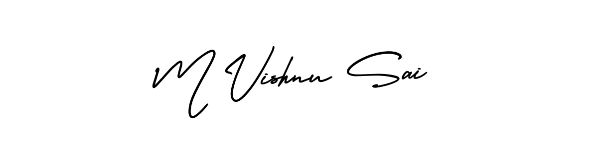 Design your own signature with our free online signature maker. With this signature software, you can create a handwritten (AmerikaSignatureDemo-Regular) signature for name M Vishnu Sai. M Vishnu Sai signature style 3 images and pictures png