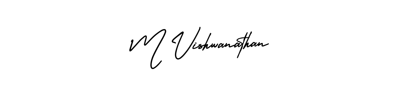 AmerikaSignatureDemo-Regular is a professional signature style that is perfect for those who want to add a touch of class to their signature. It is also a great choice for those who want to make their signature more unique. Get M Vishwanathan name to fancy signature for free. M Vishwanathan signature style 3 images and pictures png