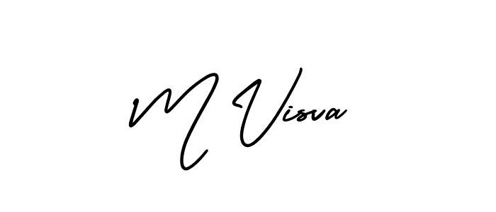 Use a signature maker to create a handwritten signature online. With this signature software, you can design (AmerikaSignatureDemo-Regular) your own signature for name M Visva. M Visva signature style 3 images and pictures png