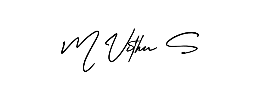 It looks lik you need a new signature style for name M Vithu S. Design unique handwritten (AmerikaSignatureDemo-Regular) signature with our free signature maker in just a few clicks. M Vithu S signature style 3 images and pictures png