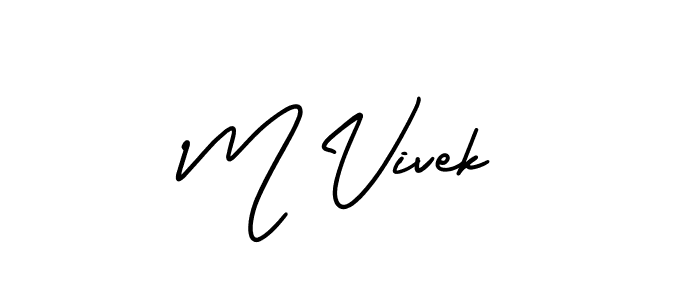 Use a signature maker to create a handwritten signature online. With this signature software, you can design (AmerikaSignatureDemo-Regular) your own signature for name M Vivek. M Vivek signature style 3 images and pictures png