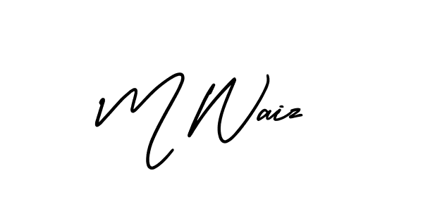 Create a beautiful signature design for name M Waiz. With this signature (AmerikaSignatureDemo-Regular) fonts, you can make a handwritten signature for free. M Waiz signature style 3 images and pictures png