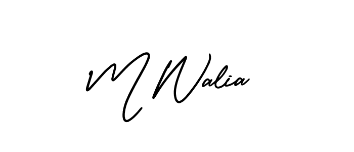 Similarly AmerikaSignatureDemo-Regular is the best handwritten signature design. Signature creator online .You can use it as an online autograph creator for name M Walia. M Walia signature style 3 images and pictures png