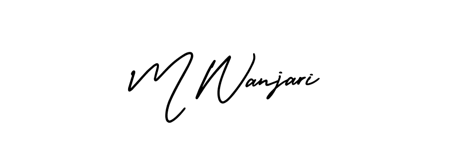 Make a beautiful signature design for name M Wanjari. Use this online signature maker to create a handwritten signature for free. M Wanjari signature style 3 images and pictures png