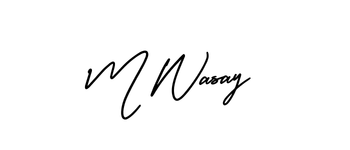 Also we have M Wasay name is the best signature style. Create professional handwritten signature collection using AmerikaSignatureDemo-Regular autograph style. M Wasay signature style 3 images and pictures png
