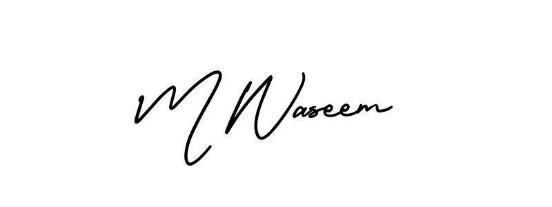 if you are searching for the best signature style for your name M Waseem. so please give up your signature search. here we have designed multiple signature styles  using AmerikaSignatureDemo-Regular. M Waseem signature style 3 images and pictures png