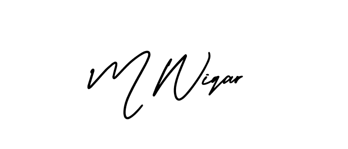Also we have M Wiqar name is the best signature style. Create professional handwritten signature collection using AmerikaSignatureDemo-Regular autograph style. M Wiqar signature style 3 images and pictures png