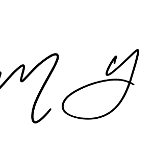 How to make M Y name signature. Use AmerikaSignatureDemo-Regular style for creating short signs online. This is the latest handwritten sign. M Y signature style 3 images and pictures png