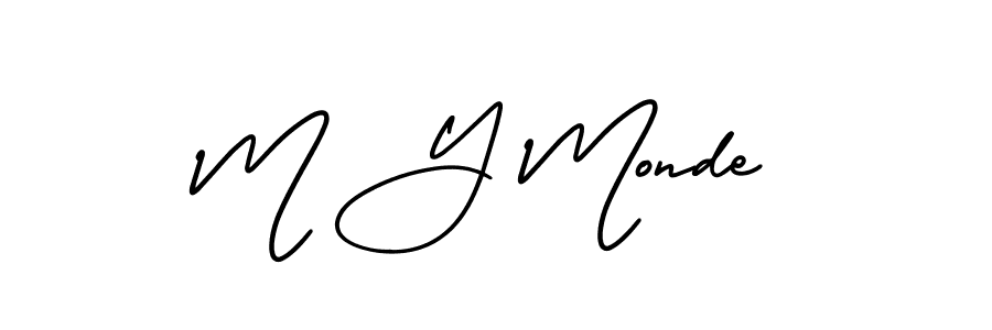 Check out images of Autograph of M Y Monde name. Actor M Y Monde Signature Style. AmerikaSignatureDemo-Regular is a professional sign style online. M Y Monde signature style 3 images and pictures png