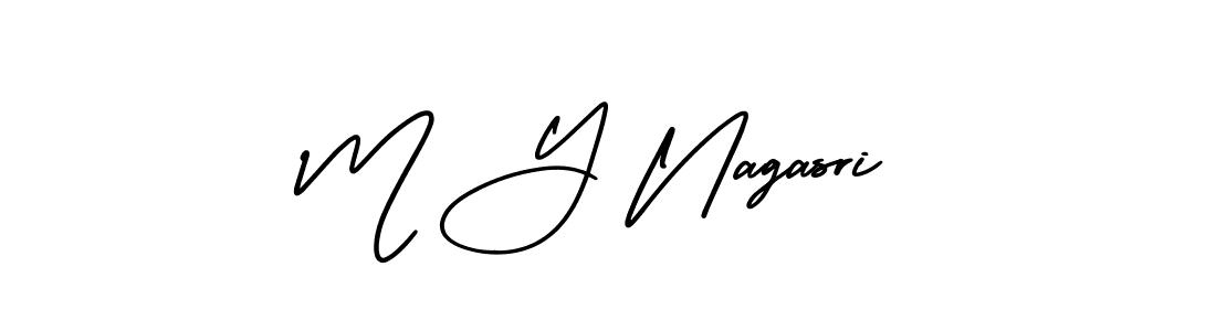 Make a beautiful signature design for name M Y Nagasri. With this signature (AmerikaSignatureDemo-Regular) style, you can create a handwritten signature for free. M Y Nagasri signature style 3 images and pictures png