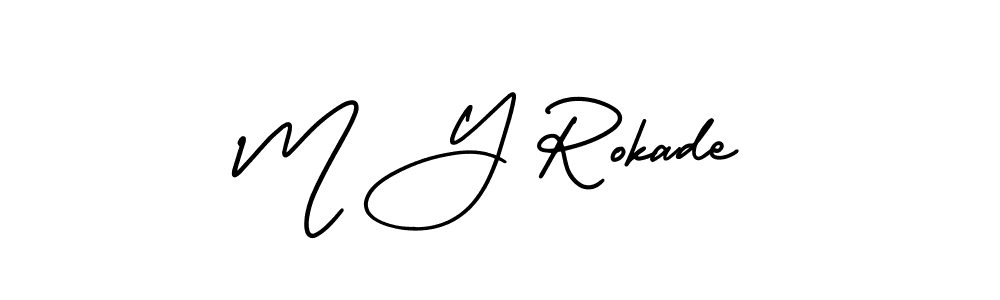 M Y Rokade stylish signature style. Best Handwritten Sign (AmerikaSignatureDemo-Regular) for my name. Handwritten Signature Collection Ideas for my name M Y Rokade. M Y Rokade signature style 3 images and pictures png