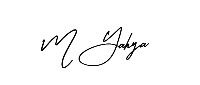 Create a beautiful signature design for name M Yahya. With this signature (AmerikaSignatureDemo-Regular) fonts, you can make a handwritten signature for free. M Yahya signature style 3 images and pictures png