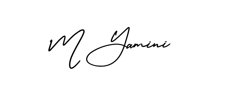 if you are searching for the best signature style for your name M Yamini. so please give up your signature search. here we have designed multiple signature styles  using AmerikaSignatureDemo-Regular. M Yamini signature style 3 images and pictures png