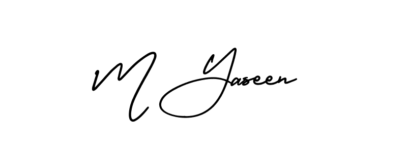 Also You can easily find your signature by using the search form. We will create M Yaseen name handwritten signature images for you free of cost using AmerikaSignatureDemo-Regular sign style. M Yaseen signature style 3 images and pictures png