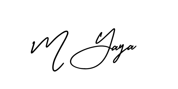 Make a beautiful signature design for name M Yaya. With this signature (AmerikaSignatureDemo-Regular) style, you can create a handwritten signature for free. M Yaya signature style 3 images and pictures png