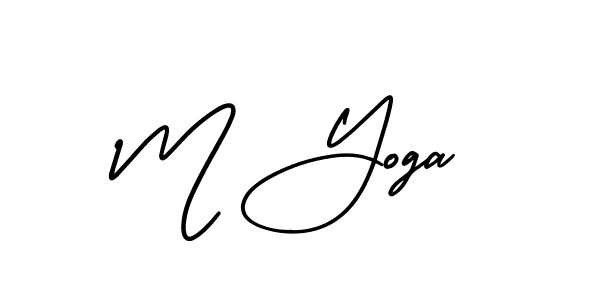 M Yoga stylish signature style. Best Handwritten Sign (AmerikaSignatureDemo-Regular) for my name. Handwritten Signature Collection Ideas for my name M Yoga. M Yoga signature style 3 images and pictures png