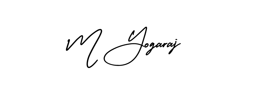 M Yogaraj stylish signature style. Best Handwritten Sign (AmerikaSignatureDemo-Regular) for my name. Handwritten Signature Collection Ideas for my name M Yogaraj. M Yogaraj signature style 3 images and pictures png