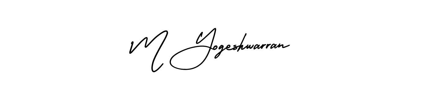 M Yogeshwarran stylish signature style. Best Handwritten Sign (AmerikaSignatureDemo-Regular) for my name. Handwritten Signature Collection Ideas for my name M Yogeshwarran. M Yogeshwarran signature style 3 images and pictures png