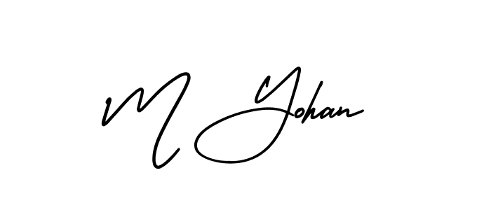 You should practise on your own different ways (AmerikaSignatureDemo-Regular) to write your name (M Yohan) in signature. don't let someone else do it for you. M Yohan signature style 3 images and pictures png