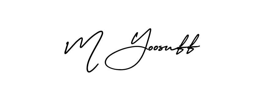 Use a signature maker to create a handwritten signature online. With this signature software, you can design (AmerikaSignatureDemo-Regular) your own signature for name M Yoosuff. M Yoosuff signature style 3 images and pictures png