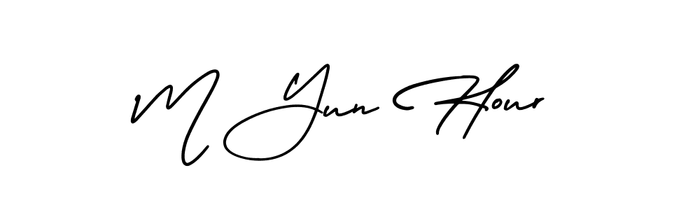 How to make M Yun Hour signature? AmerikaSignatureDemo-Regular is a professional autograph style. Create handwritten signature for M Yun Hour name. M Yun Hour signature style 3 images and pictures png