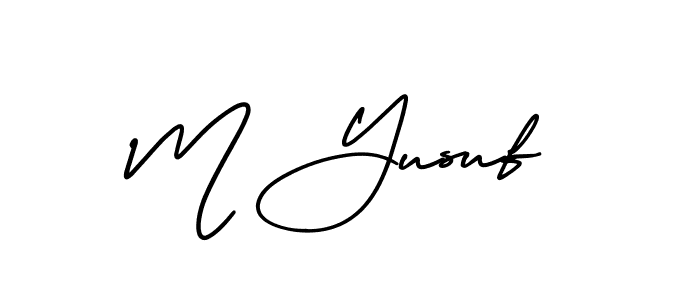 How to Draw M Yusuf signature style? AmerikaSignatureDemo-Regular is a latest design signature styles for name M Yusuf. M Yusuf signature style 3 images and pictures png