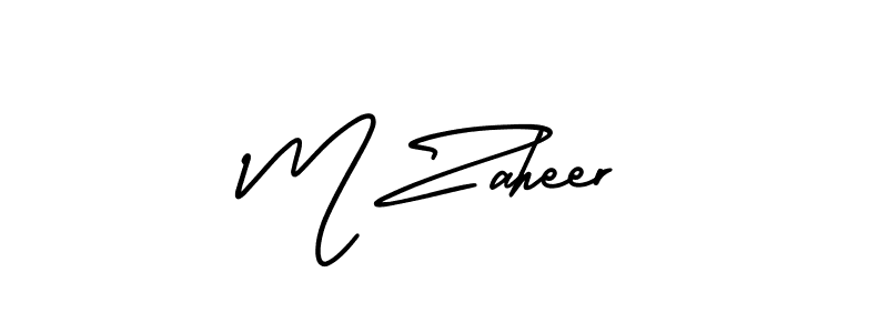 M Zaheer stylish signature style. Best Handwritten Sign (AmerikaSignatureDemo-Regular) for my name. Handwritten Signature Collection Ideas for my name M Zaheer. M Zaheer signature style 3 images and pictures png
