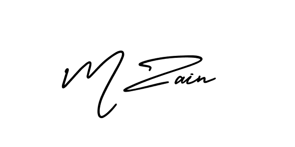 M Zain stylish signature style. Best Handwritten Sign (AmerikaSignatureDemo-Regular) for my name. Handwritten Signature Collection Ideas for my name M Zain. M Zain signature style 3 images and pictures png