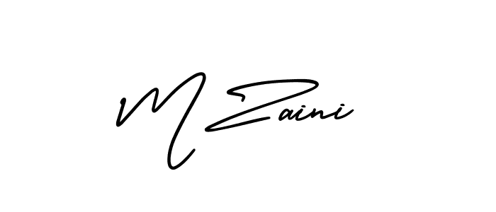 M Zaini stylish signature style. Best Handwritten Sign (AmerikaSignatureDemo-Regular) for my name. Handwritten Signature Collection Ideas for my name M Zaini. M Zaini signature style 3 images and pictures png