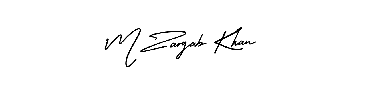 Make a beautiful signature design for name M Zaryab Khan. With this signature (AmerikaSignatureDemo-Regular) style, you can create a handwritten signature for free. M Zaryab Khan signature style 3 images and pictures png