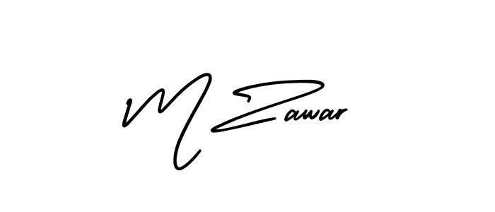 Use a signature maker to create a handwritten signature online. With this signature software, you can design (AmerikaSignatureDemo-Regular) your own signature for name M Zawar. M Zawar signature style 3 images and pictures png