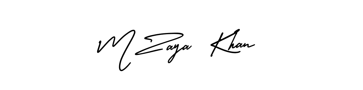 This is the best signature style for the M Zaya  Khan name. Also you like these signature font (AmerikaSignatureDemo-Regular). Mix name signature. M Zaya  Khan signature style 3 images and pictures png