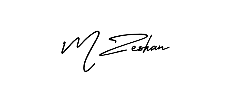 Design your own signature with our free online signature maker. With this signature software, you can create a handwritten (AmerikaSignatureDemo-Regular) signature for name M Zeshan. M Zeshan signature style 3 images and pictures png