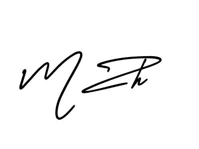 M Zh stylish signature style. Best Handwritten Sign (AmerikaSignatureDemo-Regular) for my name. Handwritten Signature Collection Ideas for my name M Zh. M Zh signature style 3 images and pictures png