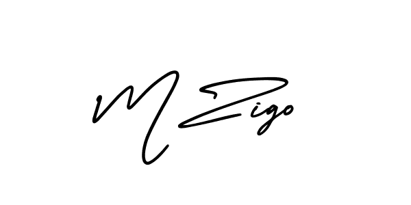 M Zigo stylish signature style. Best Handwritten Sign (AmerikaSignatureDemo-Regular) for my name. Handwritten Signature Collection Ideas for my name M Zigo. M Zigo signature style 3 images and pictures png