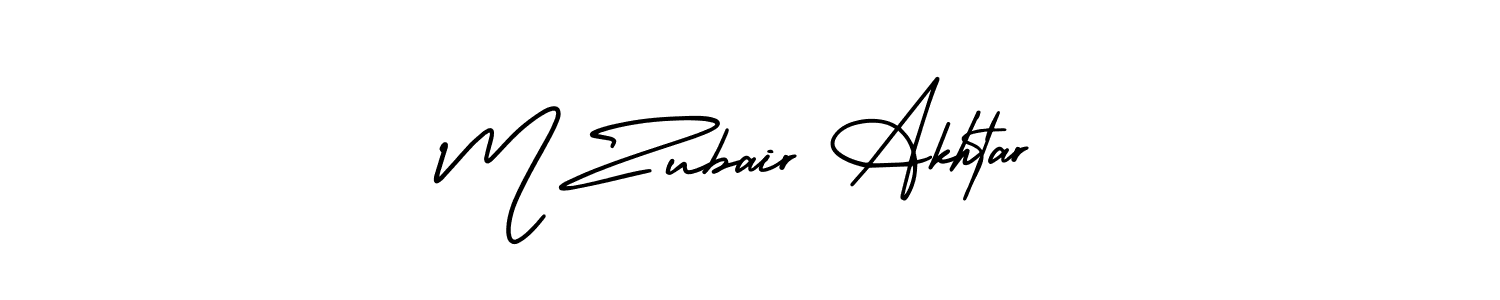 Use a signature maker to create a handwritten signature online. With this signature software, you can design (AmerikaSignatureDemo-Regular) your own signature for name M Zubair Akhtar. M Zubair Akhtar signature style 3 images and pictures png